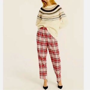 (NWT) J. Crew Tapered-leg wool pant in vintage plaid - size Tall 14